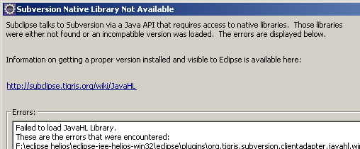 Java HL Lib Error